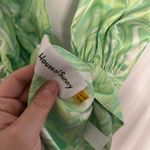 House of Sunny Paradise Silk Halter Retro Party Top Green Size 2 Photo 4