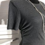 ZARA  Ribbed Bodycon Mini Dress Gray Short Sleeve Medium Photo 9