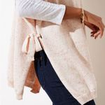 Loft ivory flecked tie side oversized poncho sweater size XS/small NWOT Photo 1