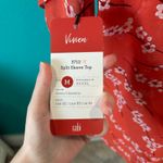 CAbi NWT 5712 Cherry Blossom Split Sleeve Chiffon Top V-Neck Casual Size M Photo 3