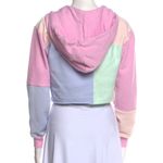 Love Shack Fancy Pastel Color Block Zip Up Hoodie Hooded Jacket Sweatshirt Photo 13