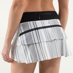 Lululemon  Pace Setter Skirt Spandex Shorts Black White Gray Vertical Stripe 6 Photo 0