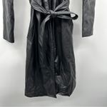 NA-KD Misslibell x Black Faux Leather Tie Waist Trench Coat Size 38 Photo 2