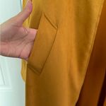 Solitaire • Faux Suede Long Jacket Coat • XL • Mustard Yellow Orange • Pockets Photo 6