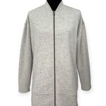 Eileen Fisher | NWT | XXS | Cotton Terry Two-Way Zip-Front Flight Jacket in Gray Photo 3