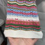 Lush Clothing LUSH Nordstrom women's pink striped knit crocheted‎ cropped pointelle sweater S Photo 1