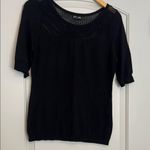 EXPRESS  Black Fitted Short Sleeve Blouse Photo 0