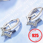 Boutique NEW Women'sā 2 Piece Platinum Plated S925 Starry Diamond Simulant Hoop Earrings Photo 9