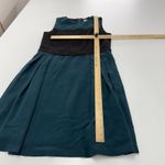 OF MERCER Dress Womens Size 10 Blue Green Black Color Block Pleated Photo 6