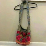 Tapestry Floral Embroidered Boho Ethnic Plaid Hobo Purse Slouchy Shoulder Bag Red Photo 8
