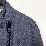 Vince Frayed Edge Scuba Moto Jacket Navy Size Medium Photo 6