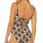 Bleu Rod Beattie  Swimsuit One Piece Skin Games Lace Down Snake RBSG20221 Sz 6 Photo 1
