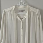 Loft  cream 3/4 sleeve blouse with a few stains in size Small Photo 6