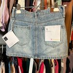 Playboy NWT  Denim Mini Skirt with Embroidered Symbols Photo 1