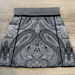 Title Nine  Black White A-Line Sweater Skirt Cotton Blend Paisley Mini Size XS Photo 0