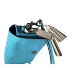 Coach  Crossbody Robin Bag‎ Blue Perforated Leather Turnlock Tassel Purse Legacy Photo 1