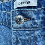 Décor High Rise Distressed Ripped Knee Straight Leg Blue Denim Jeans Size 28 Photo 3