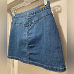 Almost Famous LIKE NEW High Rise Blue Denim Button-Up Above Knee Mini Skirt - 5 Photo 8