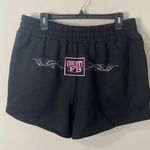 New FB County Women's Rhinestone Black Sweat Shorts, Size Large Photo 0
