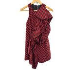 NWT Petersyn Ariana Arona Gingham Ruffle‎ Asymmetrical Dress Red Black XS Photo 1
