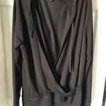 Ralph Lauren Lauren  Black Wrap v neck Hoodie top pullover women size XL Photo 3