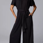 Vera Wang New Women’s Simply Vera  Pleated Jumpsuit Size Large Black Photo 0