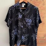 Coldwater Creek Vintage 90s Silk Boxy Button Down Tropical Floral Hawaiian Shirt Photo 0