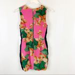 Line and Dot  Floral Silk Sheath Dress XS Pink Green Yellow Tropical NWT Photo 7