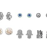 Vera Wang  Crystal Star, Hamsa & Cat Earring Set Photo 0