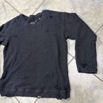 RtA Womens Black Distressed Holes Crewneck Sweatshirt Sz XS Grunge Goth Preppy Photo 1