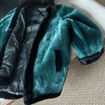 Christian Dior  Boutique Fourrure Emerald Green Black Trimmed Faux Fur Photo 4