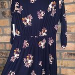 French Grey Navy Blue Floral dress Photo 1