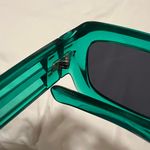 Free People Geometric Green Rectangle Sunglasses Photo 3