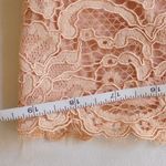 NBD X Revolve Lace Long Sleeve Choker Mini Dress S Peach Blush Photo 8