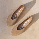 Anthropologie  Manebi NEW Suede Ballet Flat Espadrilles Hamptons Taupe Size 38 Photo 0