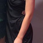 Bustier Black Satin Silky Mini Dress Photo 0