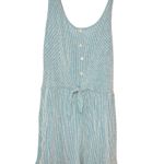 Caution to the Wind blue striped bow romper Sz Large NWT Photo 0