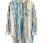 Maeve Anthropologie Alix Henley Blouse Striped Button Up Tunic Women Small Photo 2