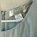 Petite Sophisticate Vintage 90s  Blue‎ Y2K Silk Floral Beaded Sleeveless Dress Photo 3