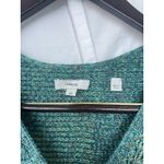 Vince  Marled Crochet Cardigan Medium Neck Long Sleeve Knit Green Open Front Photo 5