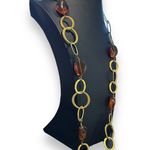 Kenneth Jay Lane Linked Circular and Amber Style Stone Necklace Photo 3