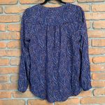 Lucky Brand  Women's Boho Floral Smocked Babydoll High Low Hem Long Sleeve Blouse Photo 3