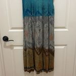 Sacred Threads Turquoise Ombre Tribal Print Smocked Tank Top Dress Photo 3