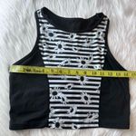 Betsey Johnson  Stripe Daisy Floral Design Performance Crop Top Sports Bra Photo 3