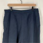 ASOS  Navy Blue Lyocell High Rise Pleated Front Side Zip‎ Wide Leg Crop Pants 12 Photo 9