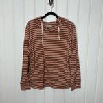 ALBION FIT Albion Hooded Pullover Terracotta Stripe Sz M 491 Photo 2