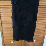 S.L Fashions Women’s Black Ruffle Midi Casual Dress Sz 6P Photo 2