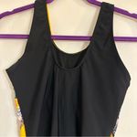 None Yellow and Black Floral Women Swim One Piece SZ S Photo 6