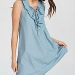 Tresics  blue ruffle lace up dress size small Photo 0