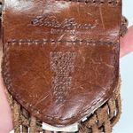 Eddie Bauer Vtg Y2K  XL Wmn  Brown Leather Woven Braided Chunky Belt  Boho Brass Photo 7